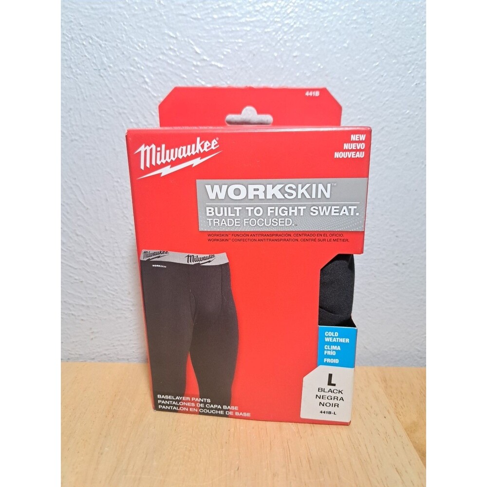 BRAND NEW Milwaukee 441B-L Men's Large Black WORKSKIN Base Layer Pants